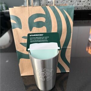 Starbucks Vacuum Insulated Cup Sleeve in Mint and White
